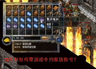 如何判别传奇游戏中的家族称号? 如何判别传奇游戏中的家族称号?