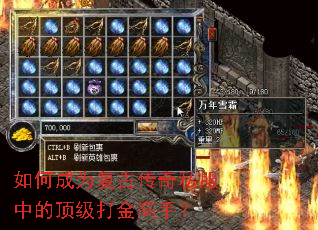 如何成为复古传奇私服中的顶级打金高手? 如何成为复古传奇私服中的顶级打金高手?