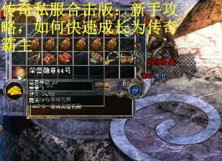 传奇私服合击版：新手攻略，如何快速成长为传奇霸主