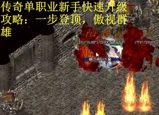 传奇单职业新手快速升级攻略：一步登顶，傲视群雄