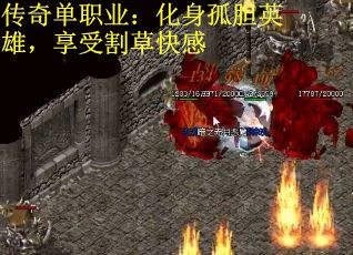 传奇单职业：化身孤胆英雄，享受割草快感