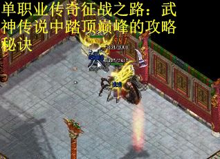 单职业传奇征战之路：武神传说中踏顶巅峰的攻略秘诀