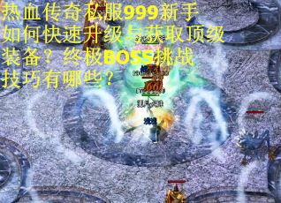 热血传奇私服999新手如何快速升级与获取顶级装备？终极BOSS挑战技巧有哪些？