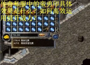传奇私服中的蛮勇印具体效果是什么？如何高效运用提升战力？